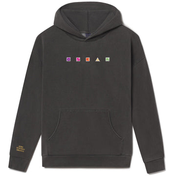 Black hoodie with colorful Oscars logo on the back against a white background
